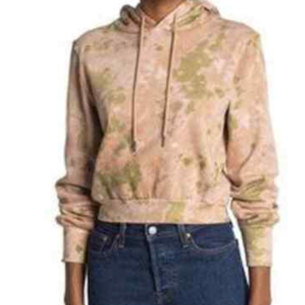 NWT AFRM x Revolve Monroe Pink and green tie dye hoodie